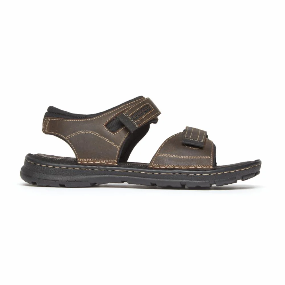 Rockport Men DARWYN QTR STRAP BROWN II/LEATHER - Image 2