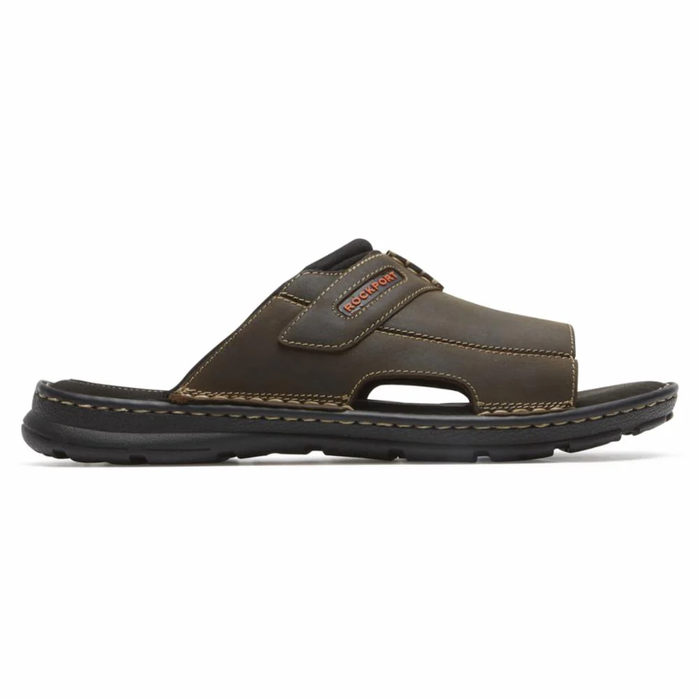 Rockport Men DARWYN SLIDE 2 BROWN II/LEATHER - Image 2