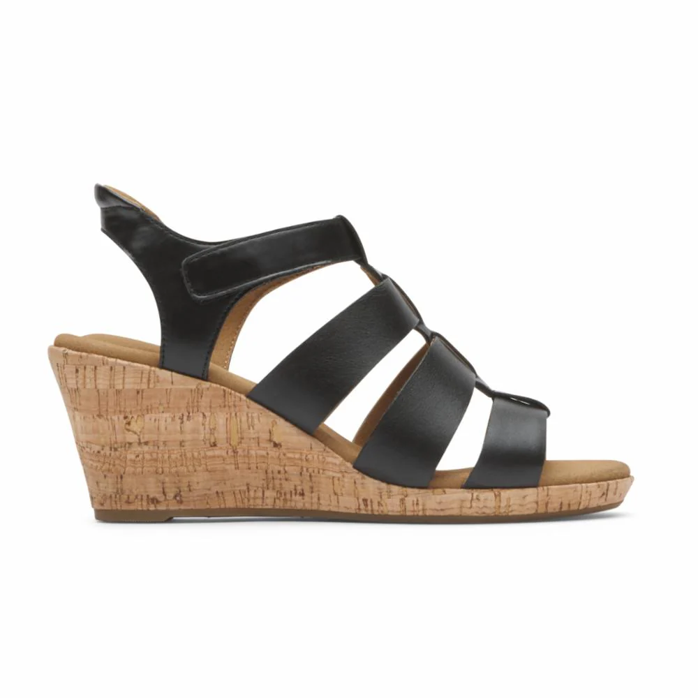 Rockport Women BRIAH NEW GLADIATOR BLACK LTHR - Image 2