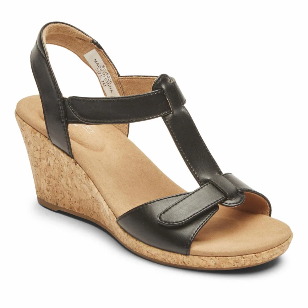 Rockport Women BRIAH T STRAP BLACK